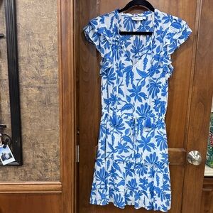 Vineyard Vines Blue and White Floral Midi Dress